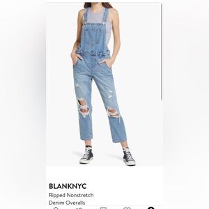 BlankNYC Ripped Denim Overalls Size 26